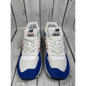 New Balance 574 U574VN2 Men's Size 9.5 Blue White Red Classic Sneakers EUC